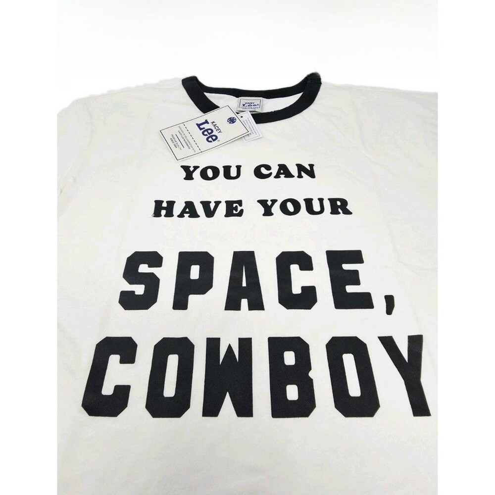 Kacey Lee Musgraves Space Cowboy Distressed Ringer Graphic Tee Cream Women's L